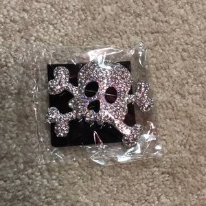 Giant jeweled skull pin